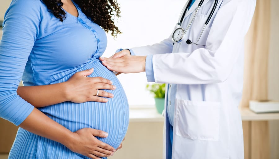 Expectant mother discussing her concerns with a healthcare professional